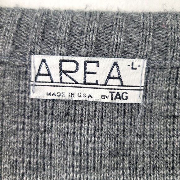 Area Vintage Mens Sweater Vest Large Ribbed Knit Sleeveless Classic Design USA - Picture 2 of 6